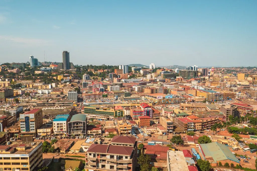 Aerial view of Kampala City seen from Gaddaffi Mosque, Uganda