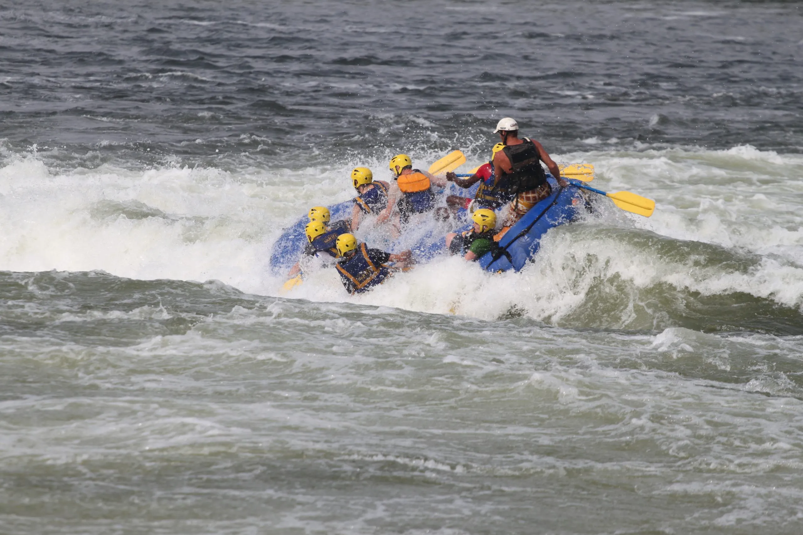 Extreme whitewater rafting in Jinja, Uganda