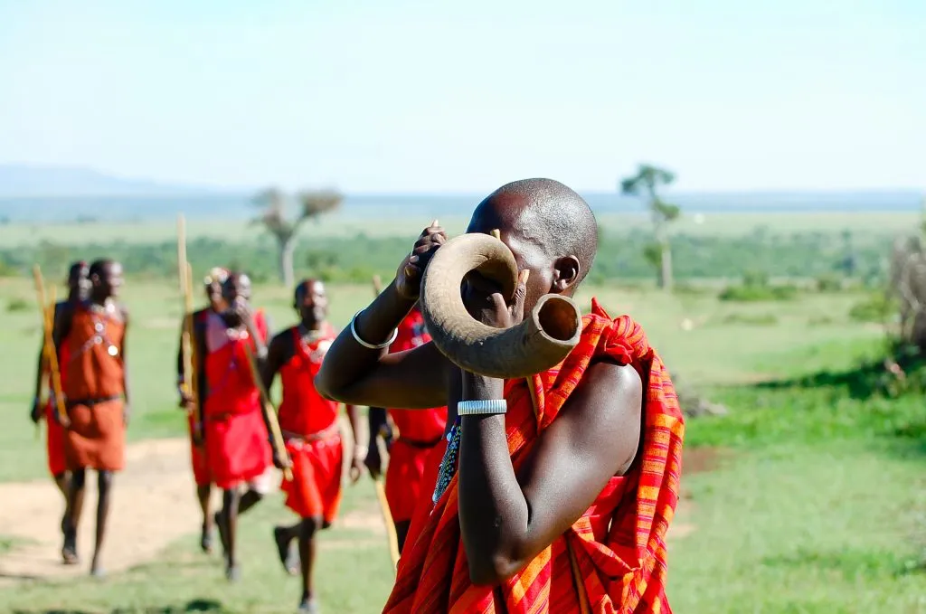 Masai Kudu Horn Blowing - Kenya